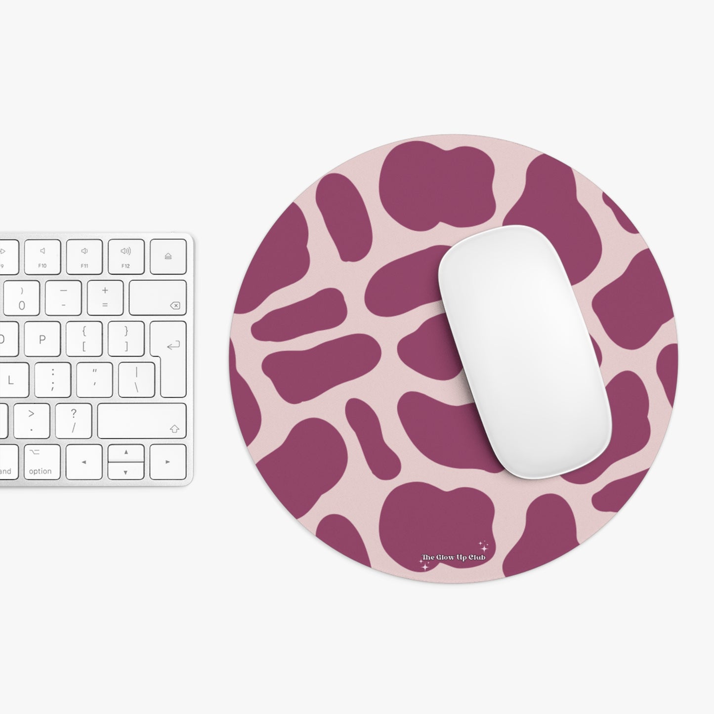 Burgundy giraffe - Round Small Mouse Pad