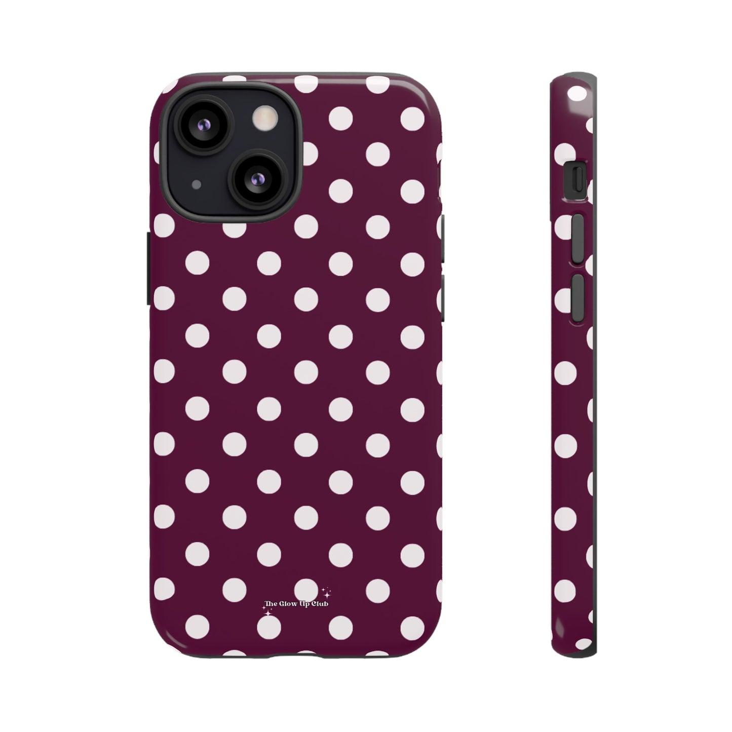 Burgundy cream dots - tough case