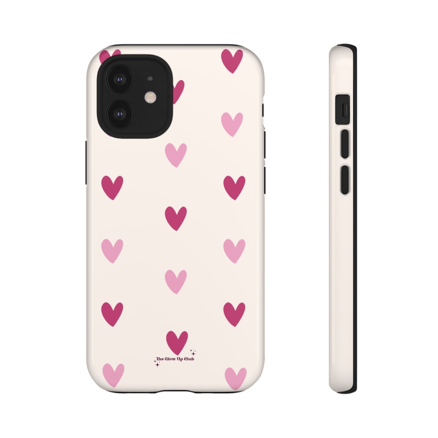 Cream heart pattern - tough case