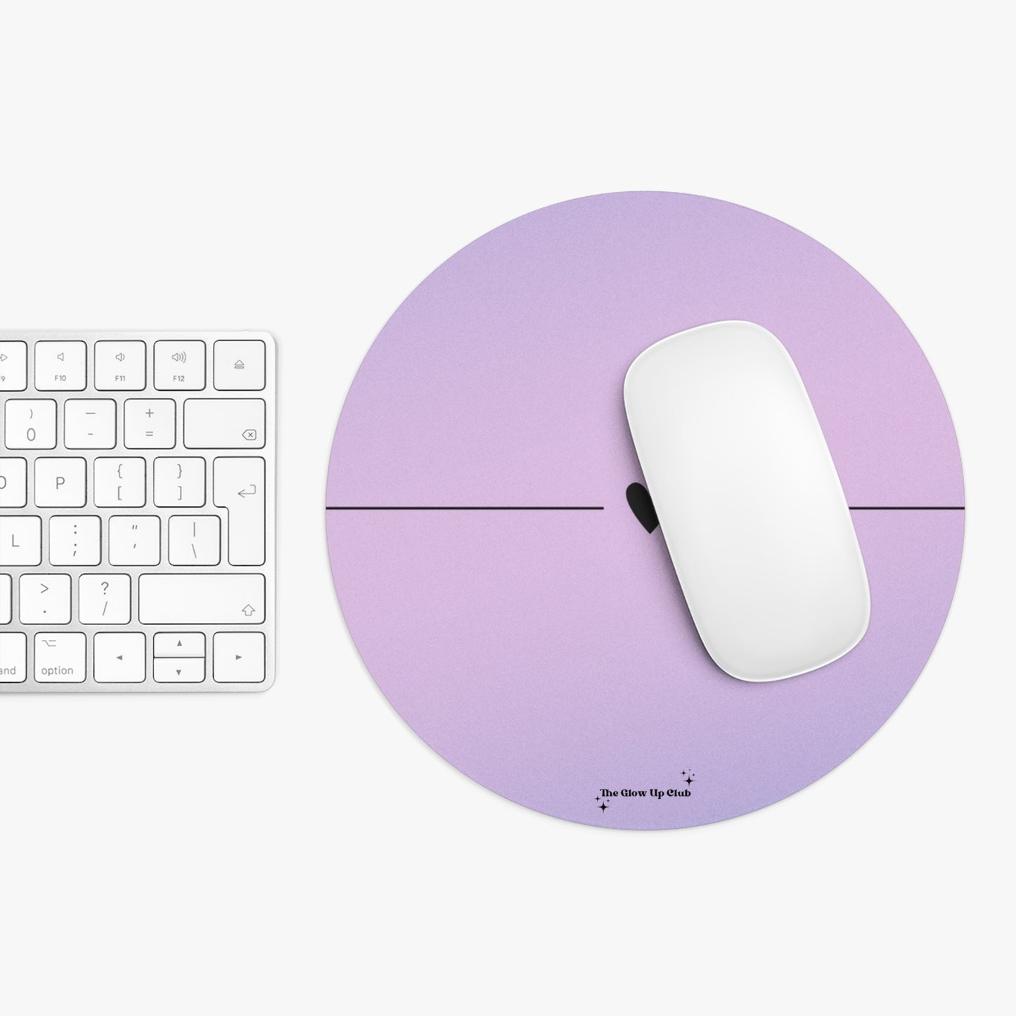 Pastel heart purple - Round Small Mouse Pad