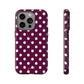 Burgundy cream dots - tough case