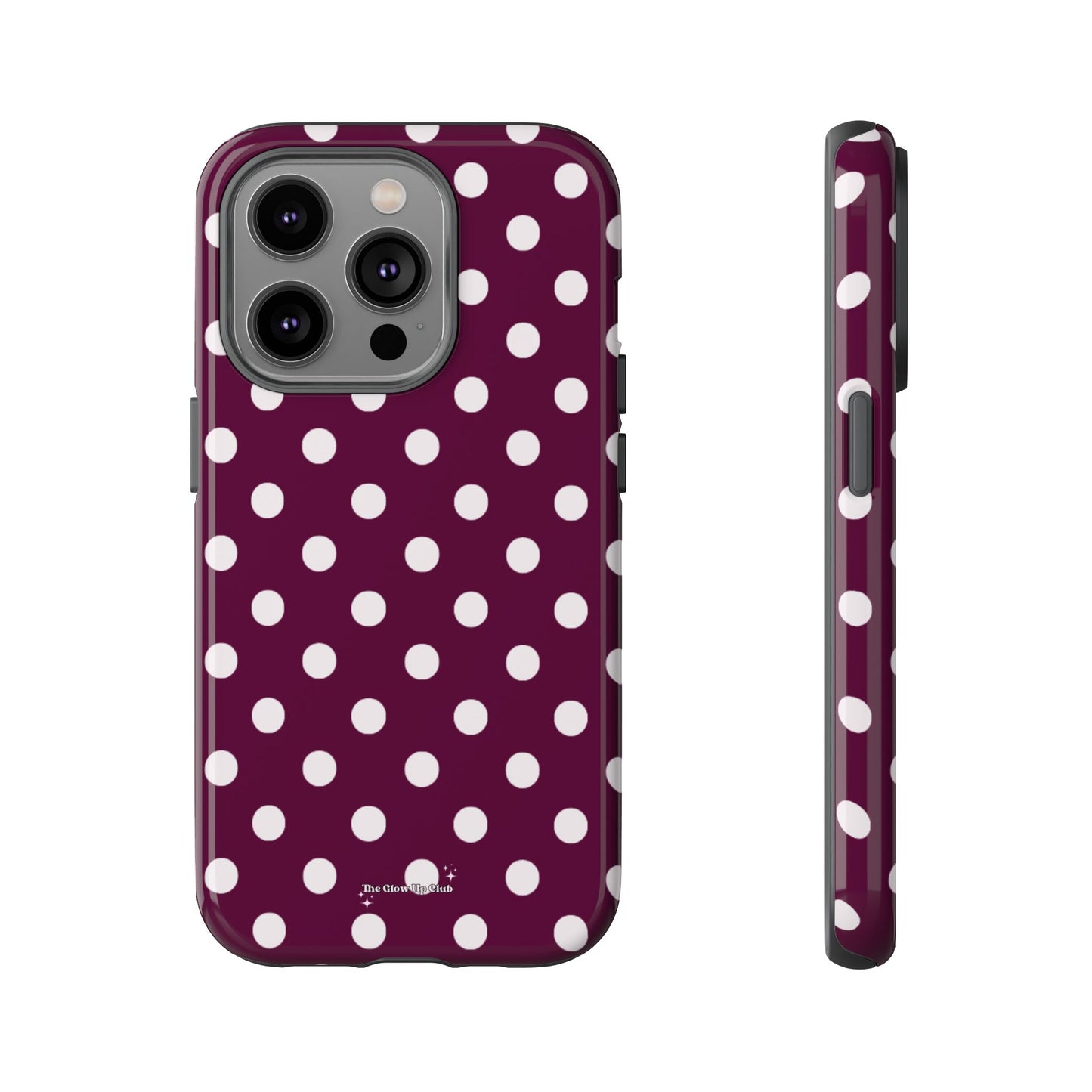 Burgundy cream dots - tough case