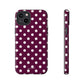 Burgundy cream dots - tough case