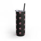 Crooked ribbon pattern black Tumbler, 20oz