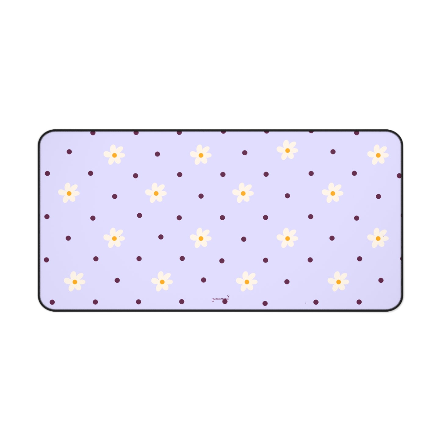 Flowers and dots purple - Desk Mat