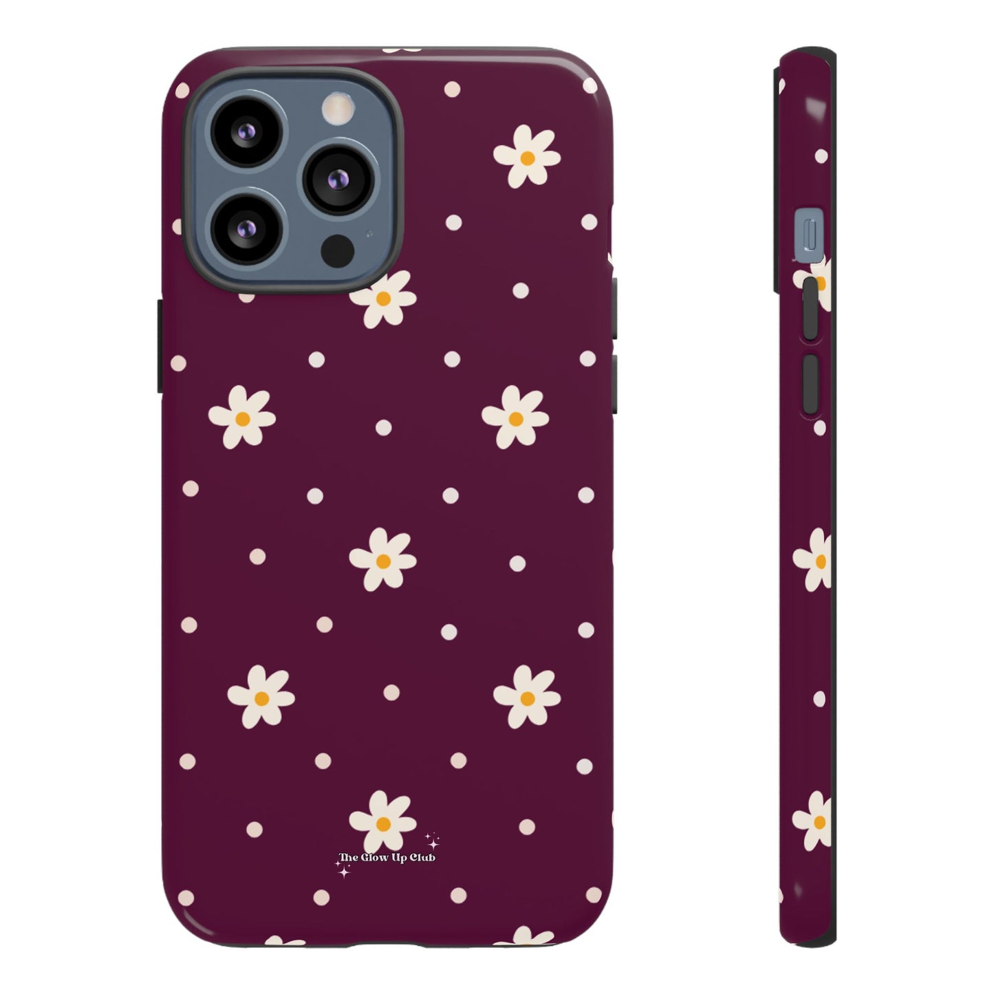 Flowers and dots burgundy - tough case