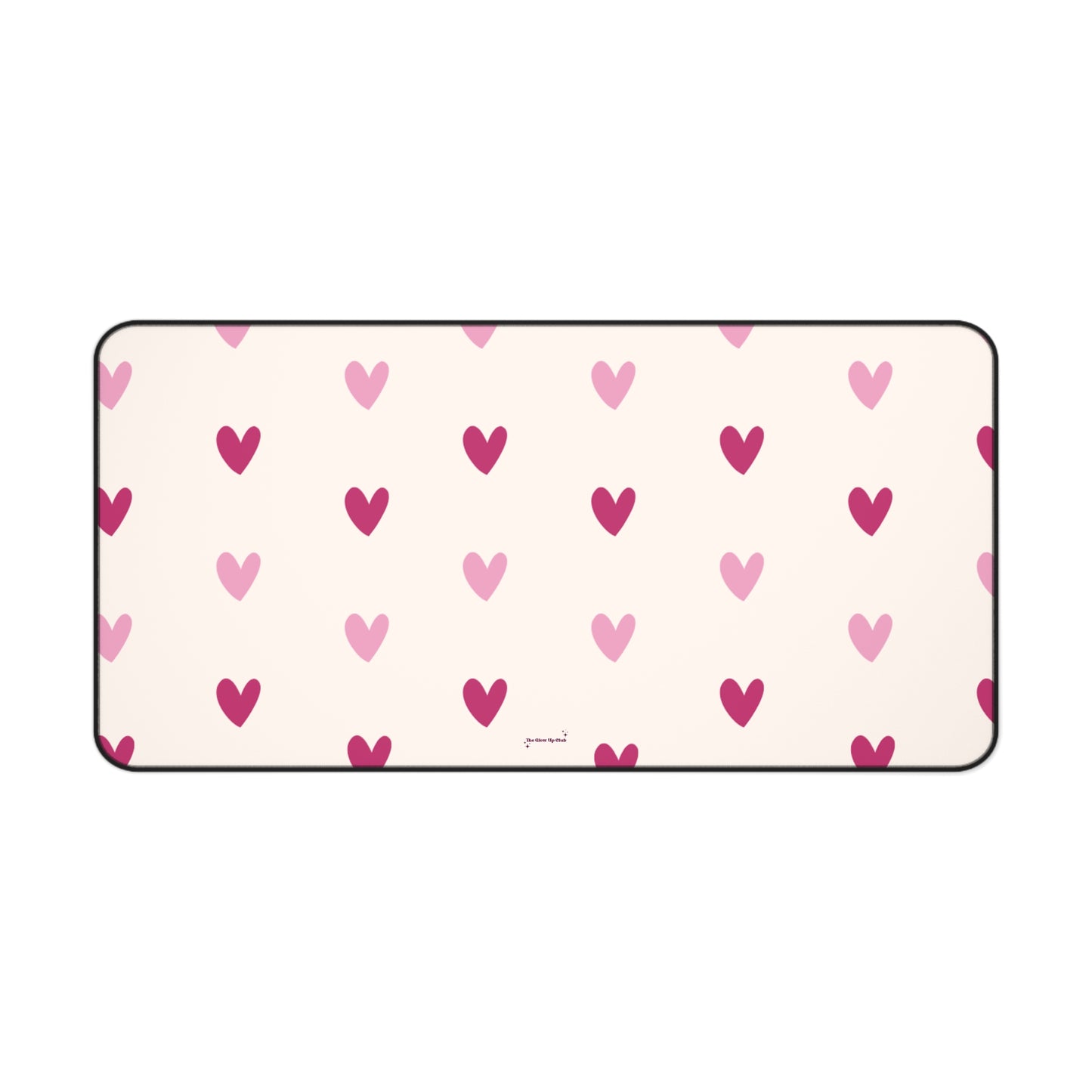 Cream heart pattern - Desk Mat