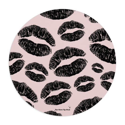 Kisses pink - Round Small Mouse Pad