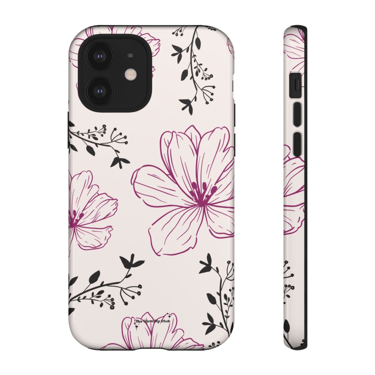 Realistic flowers black and purple - tough case