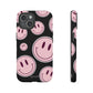 Smiley faces pink on black - tough case