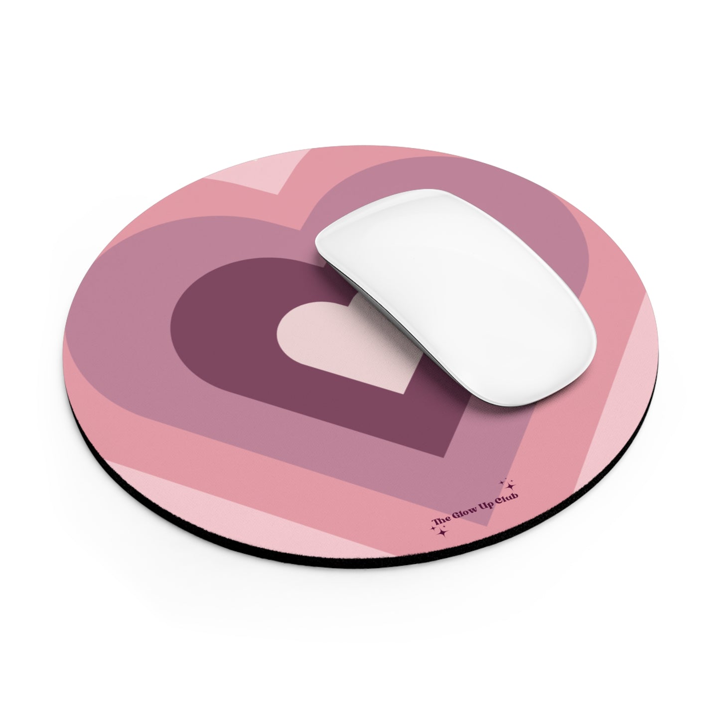 Heart layers pink - Round Small Mouse Pad