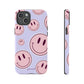 Smiley faces pink on purple - tough case