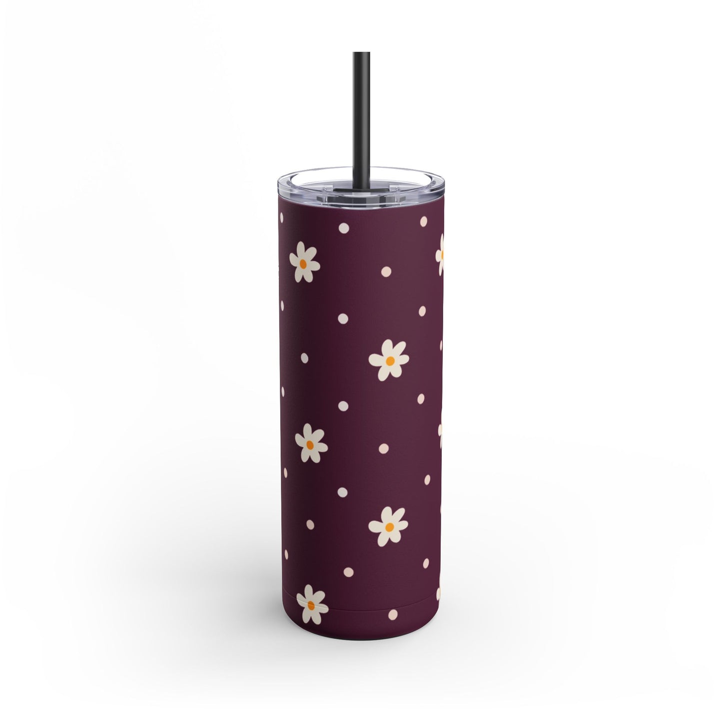 Flowers and dots burgundy Tumbler, 20oz