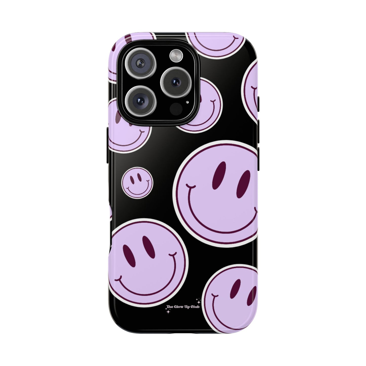 Smiley faces purple on black - tough case