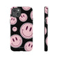 Smiley faces pink on black - tough case