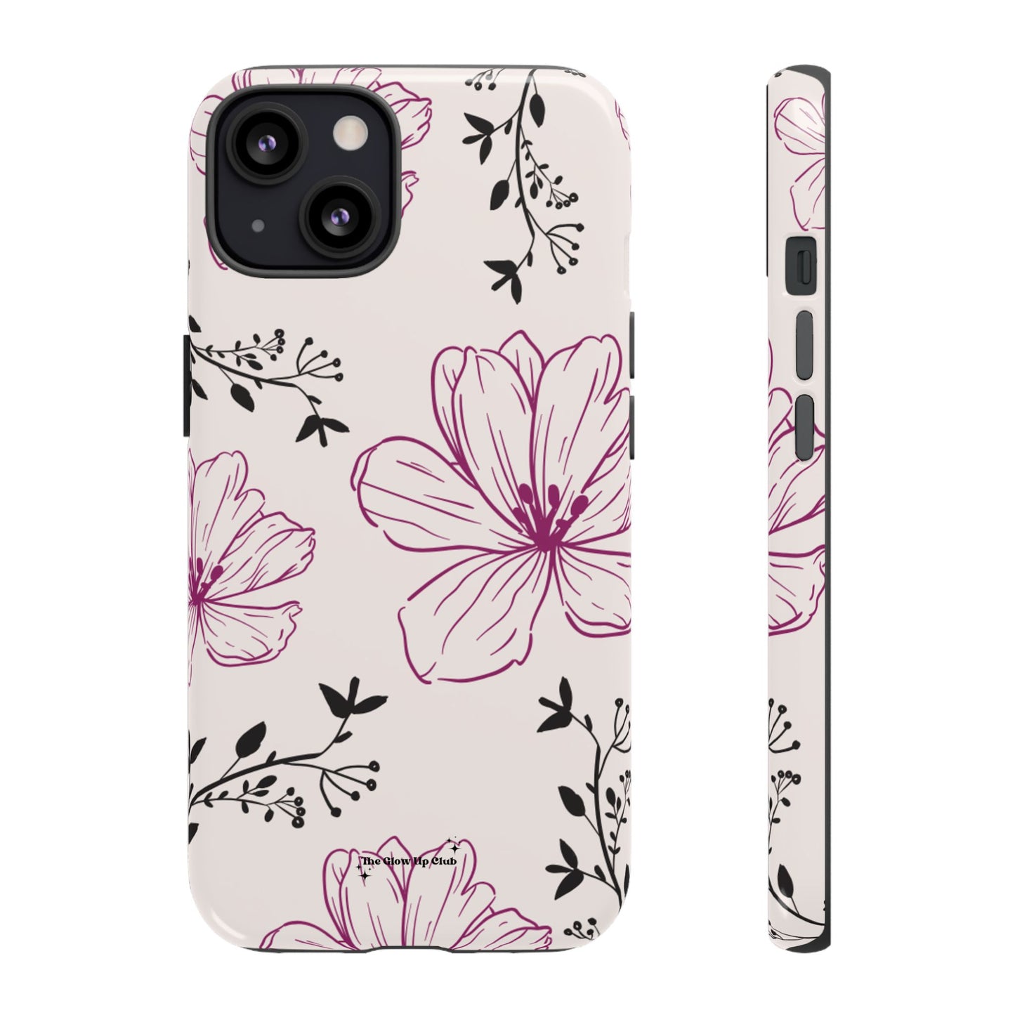 Realistic flowers black and purple - tough case