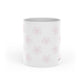 Minimalistic pink flowers Heart-Shaped Mug