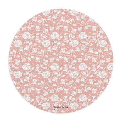 Small roses pink - Round Small Mouse Pad