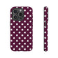 Burgundy cream dots - tough case