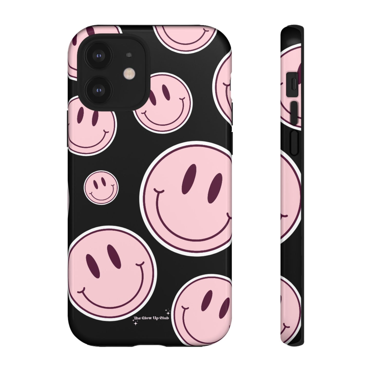 Smiley faces pink on black - tough case