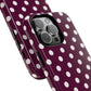 Burgundy cream dots - tough case