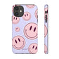 Smiley faces pink on purple - tough case