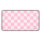 Bright pink checkers - Desk Mat