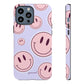 Smiley faces pink on purple - tough case