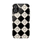 Black and cream heart checkers - tough case