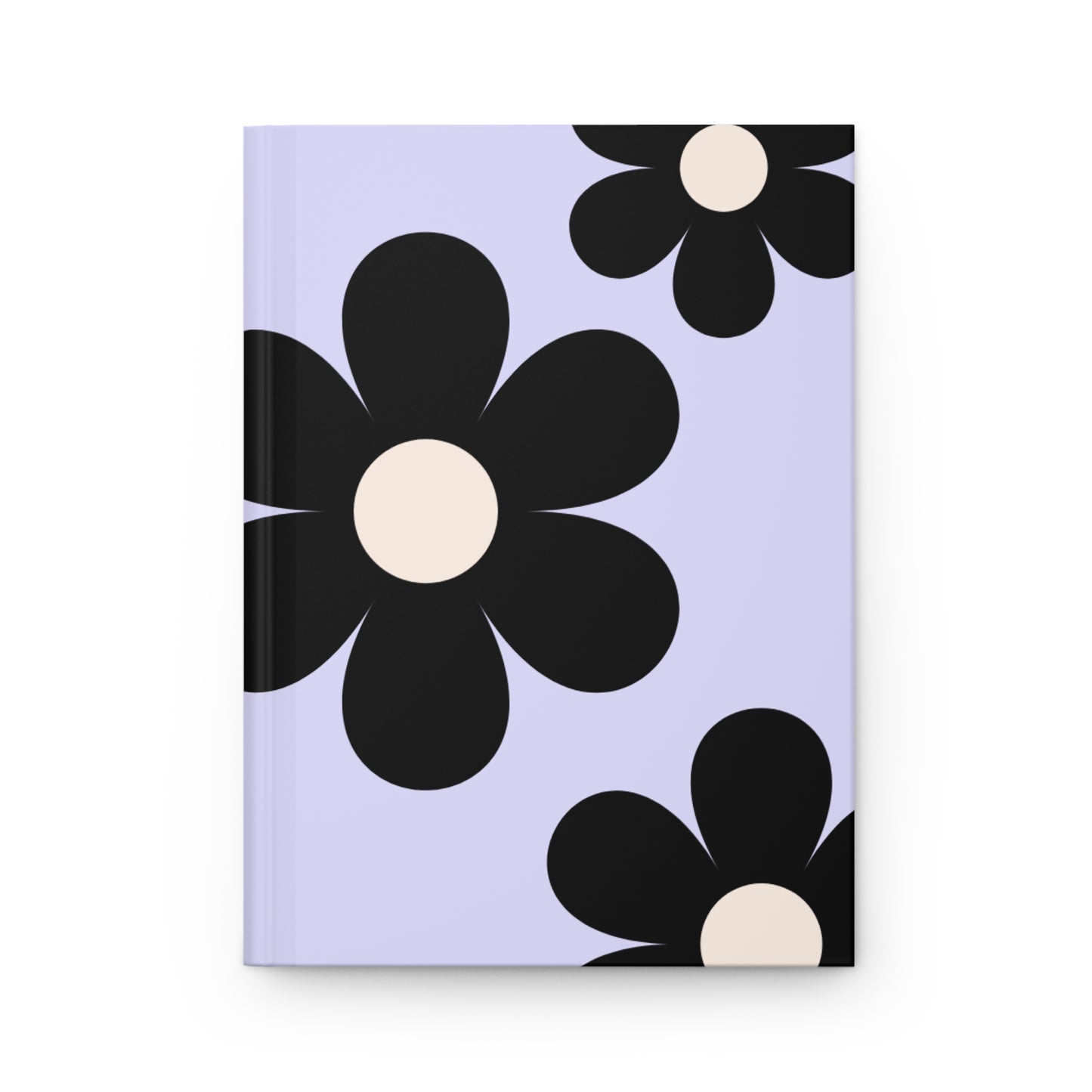 Big black flowers on purple background Journal