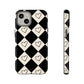 Black and cream heart checkers - tough case