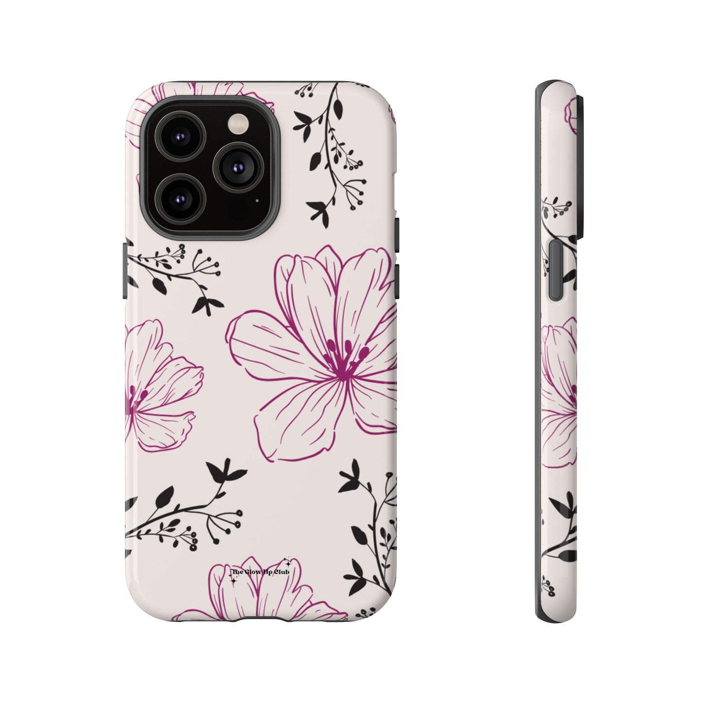 Realistic flowers black and purple - tough case