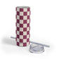 Burgundy checkers Tumbler, 20oz