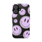 Smiley faces purple on black - tough case