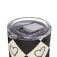 Black and cream heart checkers Tumbler, 20oz