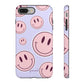 Smiley faces pink on purple - tough case