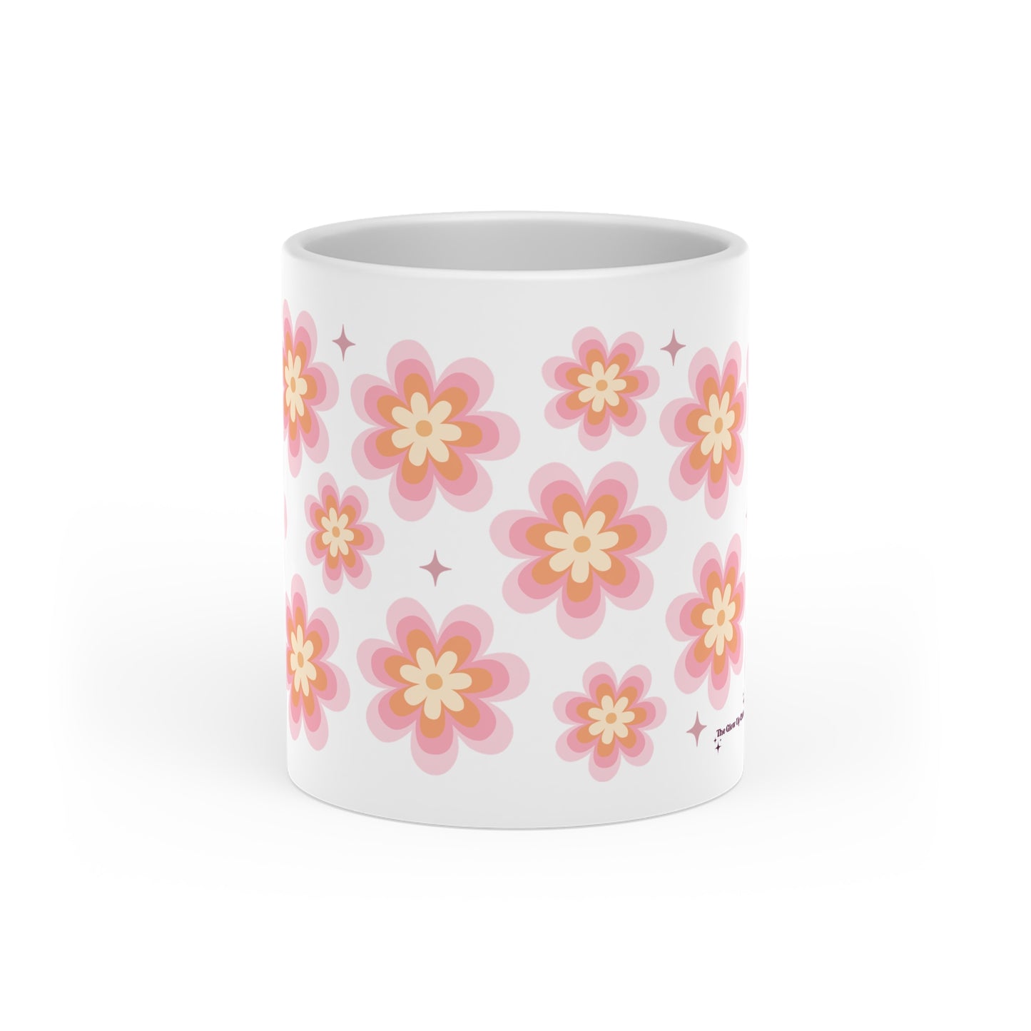 Retro flowers Heart-Shaped Mug