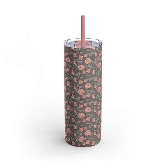 Small roses brown Tumbler, 20oz