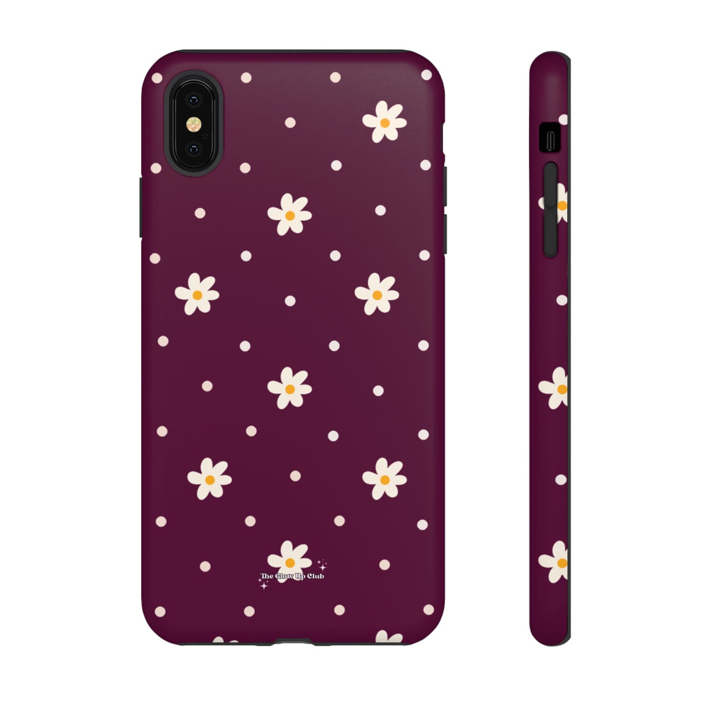 Flowers and dots burgundy - tough case