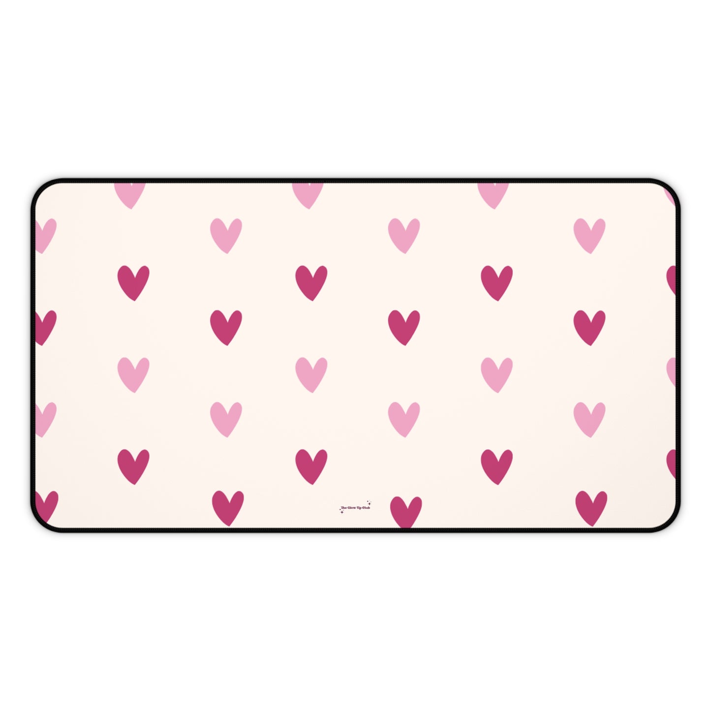 Cream heart pattern - Desk Mat