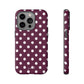 Burgundy cream dots - tough case