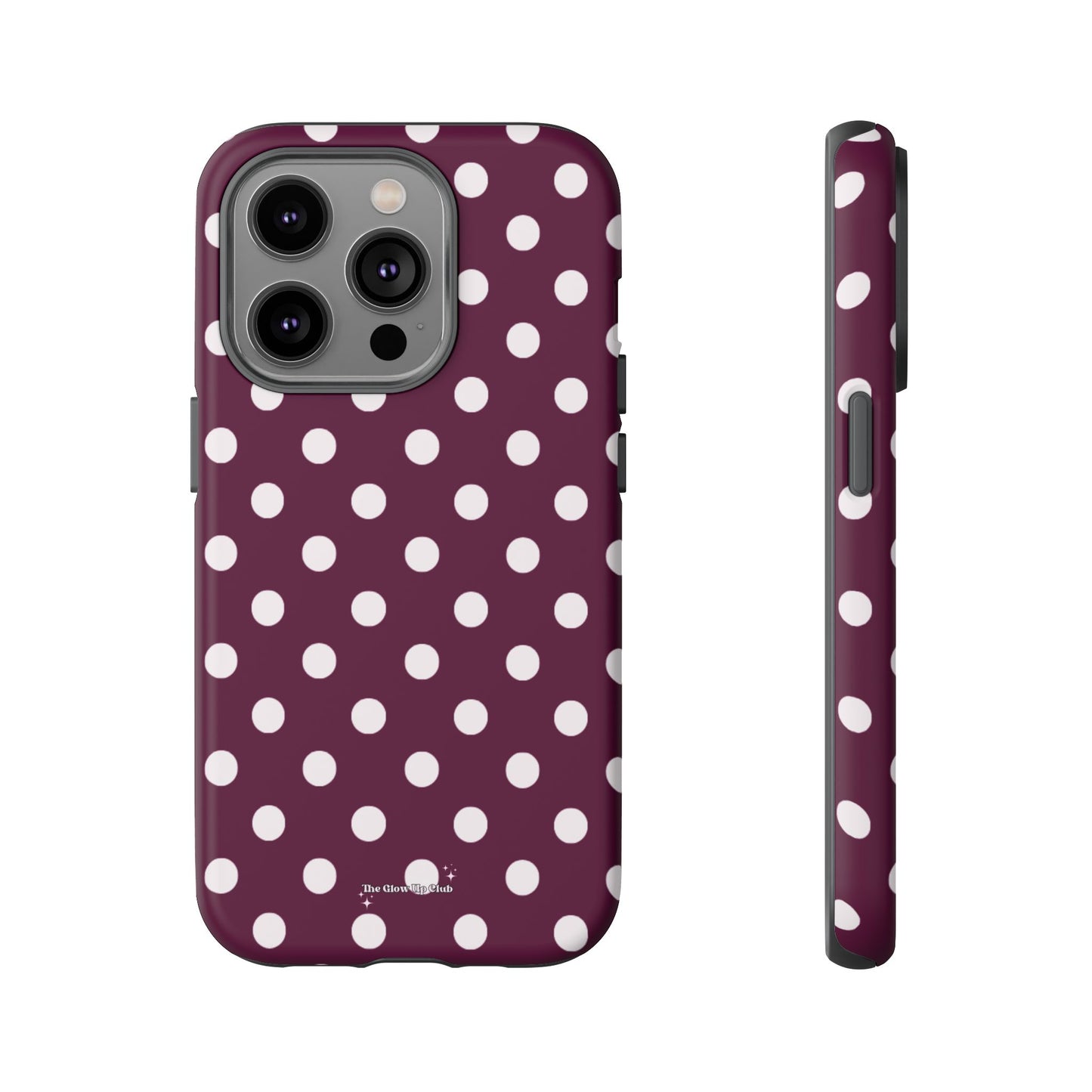 Burgundy cream dots - tough case