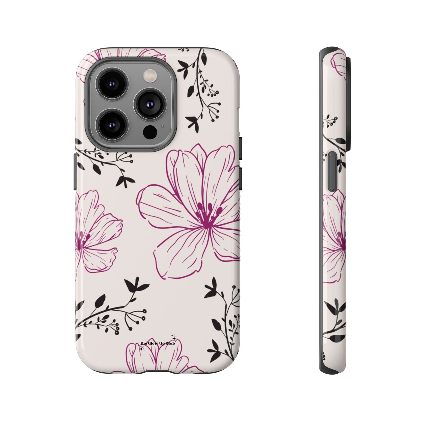 Realistic flowers black and purple - tough case