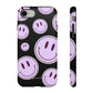 Smiley faces purple on black - tough case