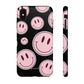 Smiley faces pink on black - tough case