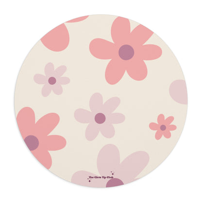 Mixed floral pattern - Round Small Mouse Pad