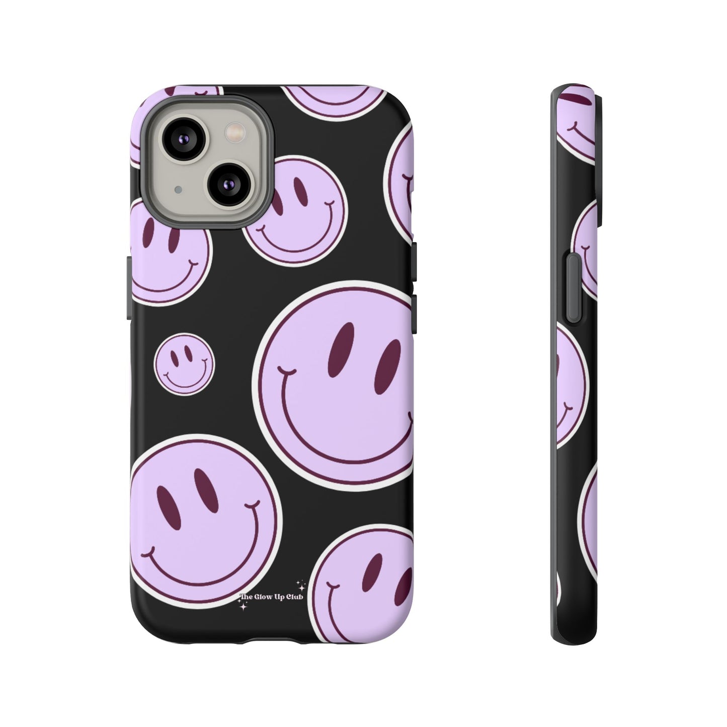 Smiley faces purple on black - tough case