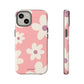 Floral pattern dark pink - tough case