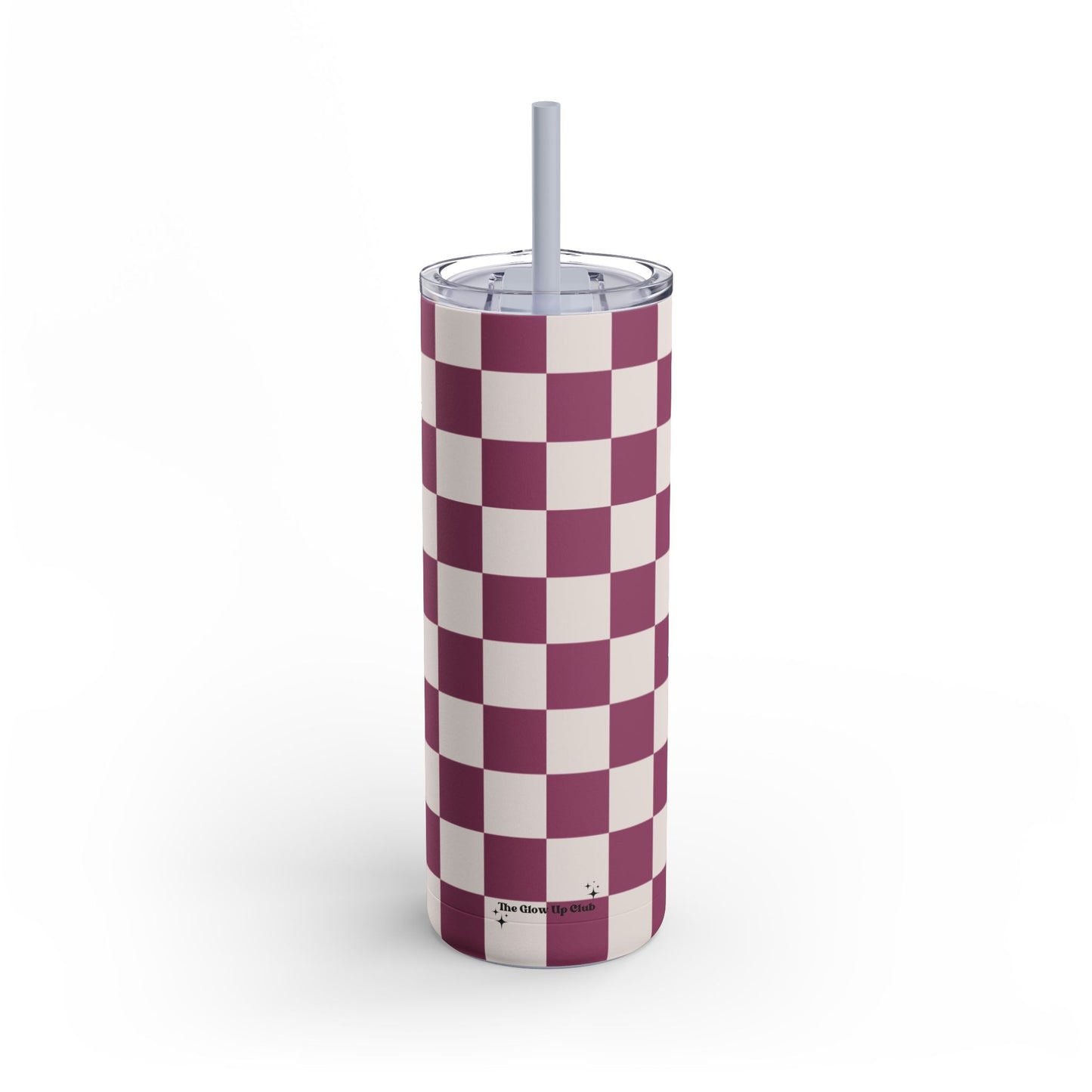 Burgundy checkers Tumbler, 20oz