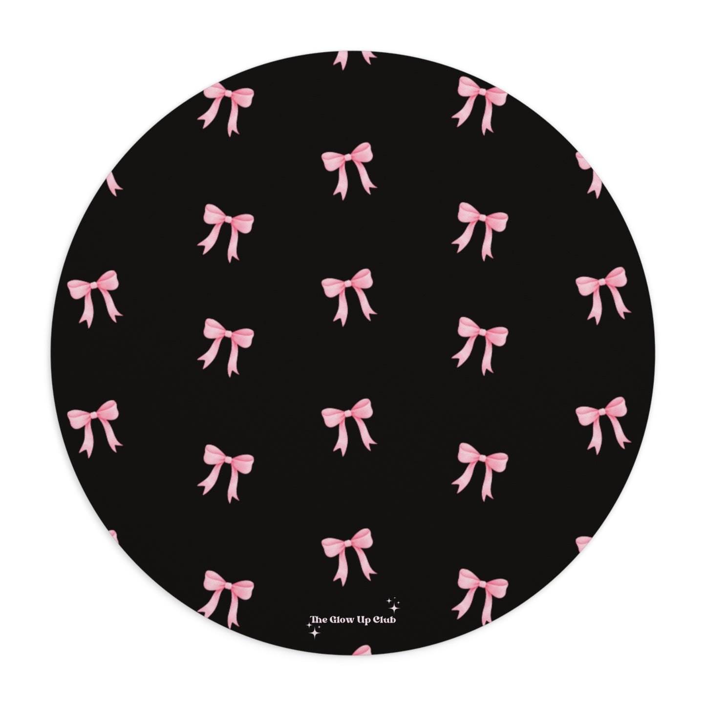 Crooked ribbon pattern black - Round Small Mouse Pad